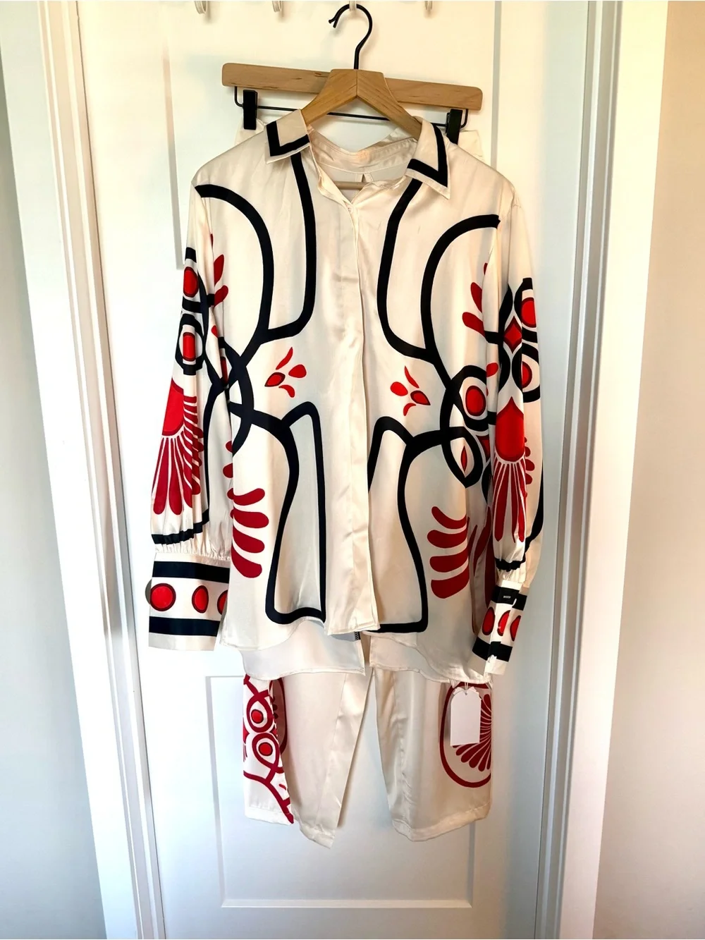 Amaranta graphic-print shirt & trousers matching set